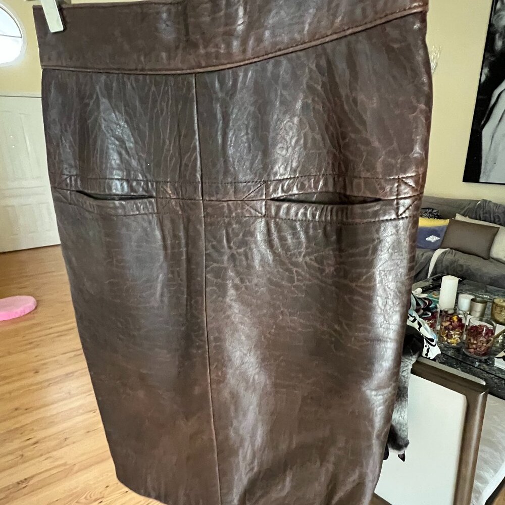 Vintage Brown Leather Skirt